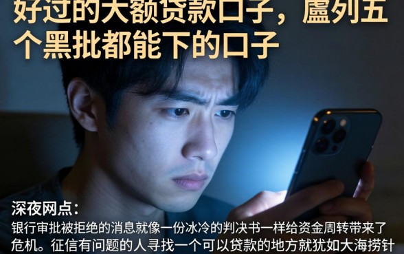 好过的大额贷款口子，胪列五个黑户都能下的口子