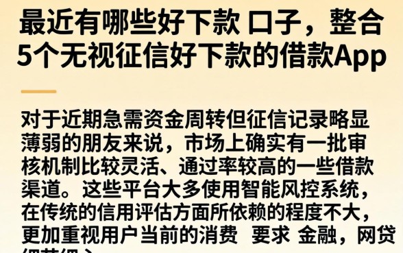 最近有哪些好下款的口子，整合5个无视征信好下款的借款app