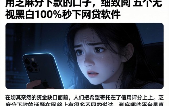 用芝麻分下款的口子，细致阐述五个无视黑白100%秒下网贷软件