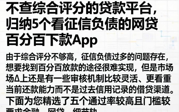 不查综合评分的贷款平台，归纳5个不看征信负债的网贷百分百下款app