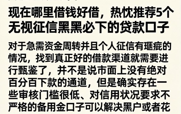 现在哪里借钱好借，热忱推荐5个无视征信黑户必下的贷款口子