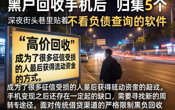 黑户回收手机后，归集5个不看负债查询的软件