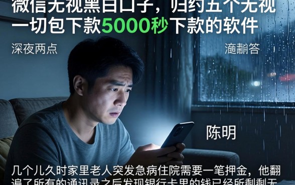 微信无视黑白口子，归纳五个无视一切包下款5000秒下款的软件