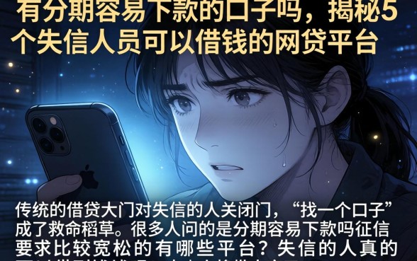 有分期容易下款的口子吗，揭秘5个失信人员可以借钱的网贷平台