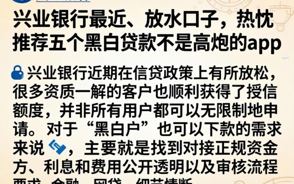 兴业银行最近的放水口子，热忱推荐五个黑白贷款不是高炮的app