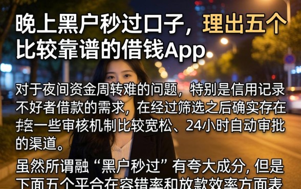 晚上黑户秒过口子，理出五个比较靠谱的借钱app