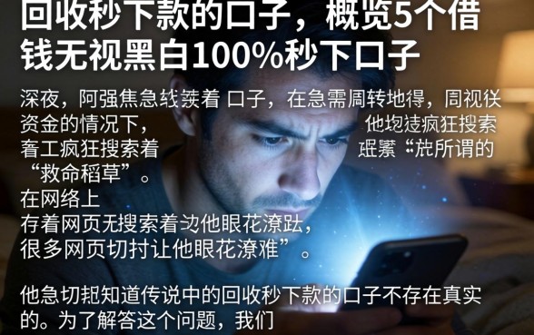 回收秒下款的口子，概览5个借钱无视黑白100%秒下口子