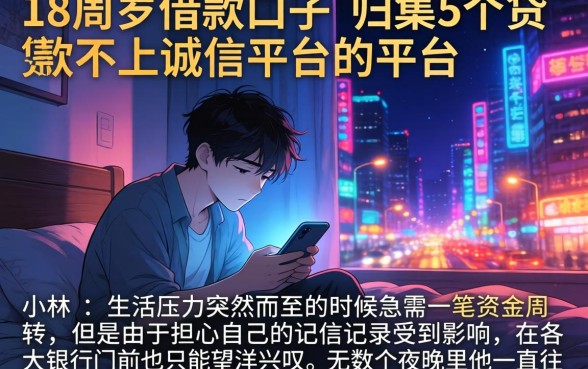 18周岁借款口子，归集5个贷款不上诚信平台的平台