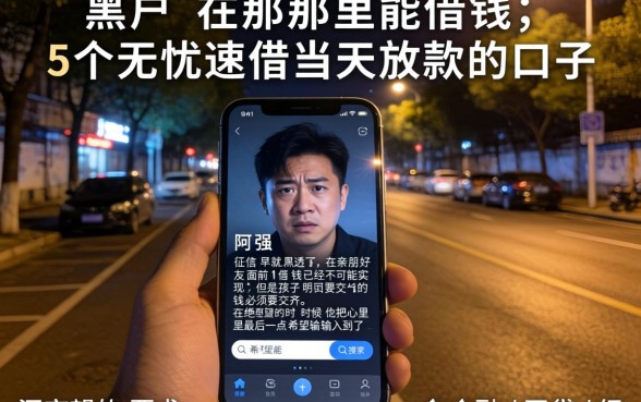 黑户在那里能借钱，概括5个无忧速借当天放款的口子