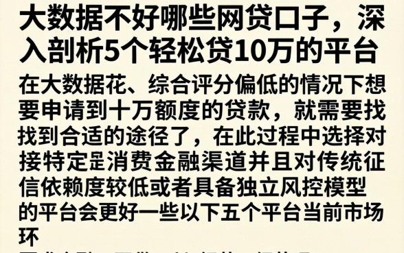 大数据不好哪些网贷口子，深入剖析5个轻松贷10万的平台