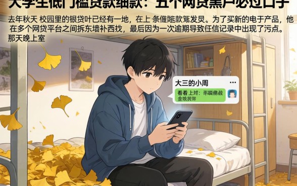 大学生低门槛贷款，细致阐述五个网贷黑户必过口子