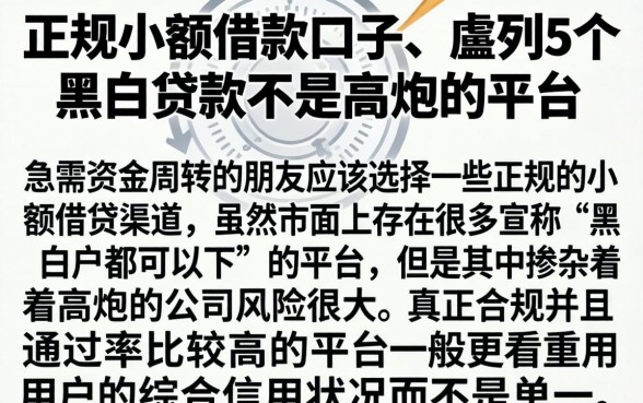 正规小额借款口子,胪列5个黑白贷款不是高炮的平台
