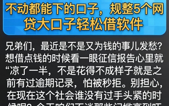 不动产能下的口子，规整5个网贷大口子轻松借软件
