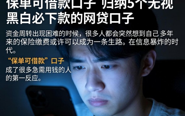 保单可借款的口子，归纳5个无视黑白必下款的网贷口子