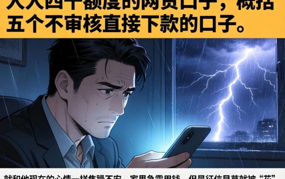 人人四千额度的网贷口子,概括五个不审核直接下款的口子