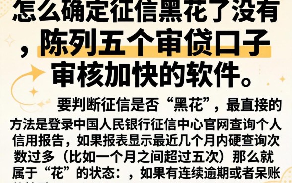 怎么确定征信黑花了没有，陈列五个审贷口子审核加快的软件