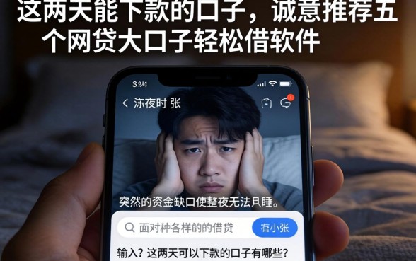 这两天能下款的口子，诚意推荐五个网贷大口子轻松借软件