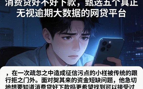 消费贷好不好下款，甄选五个真正无视逾期大数据的网贷平台