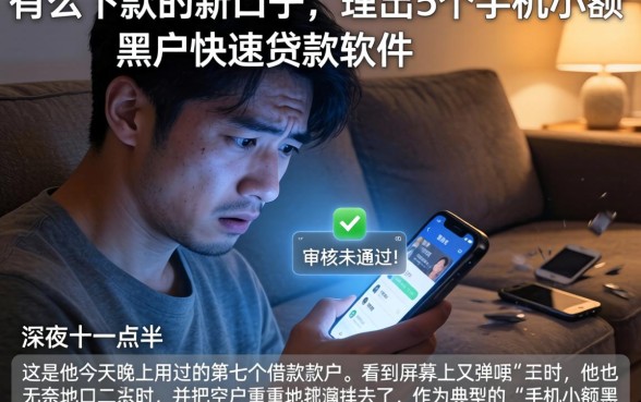 有么下款的新口子，理出5个手机小额黑户快速贷款软件