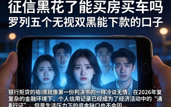 征信黑花了能买房买车吗，罗列五个无视双黑能下款的口子