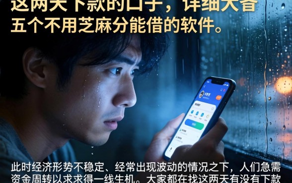 这两天下款的口子，详细阐述五个不用芝麻分能借的软件