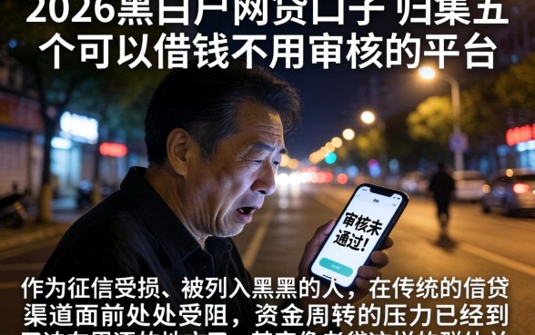 2026黑白户网贷口子，归集五个可以借钱不用审核的平台