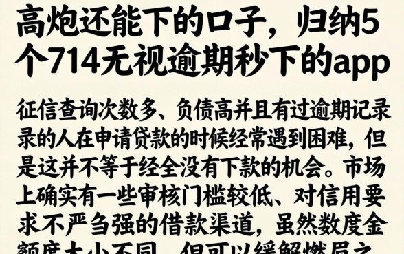 高炮还能下的口子，归纳5个714无视逾期秒下的app