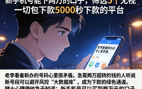 新手机号能下两万的口子，筛选5个无视一切包下款5000秒下款的平台