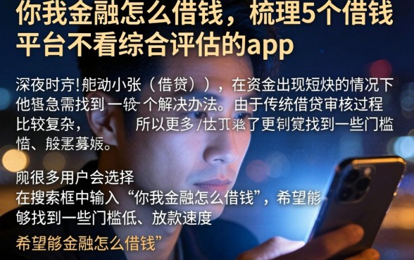你我金融怎么借钱，梳理5个借钱平台不看综合评估的app
