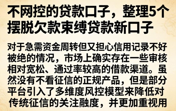 不风控的贷款口子，整理5个摆脱欠款束缚贷款新口子