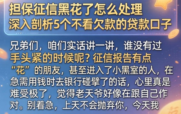 担保征信黑花了怎么处理，深入剖析5个不看欠款的贷款口子