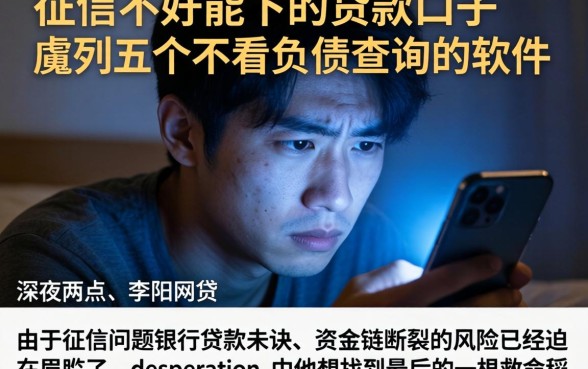 征信不好能下的贷款口子，胪列五个不看负债查询的软件