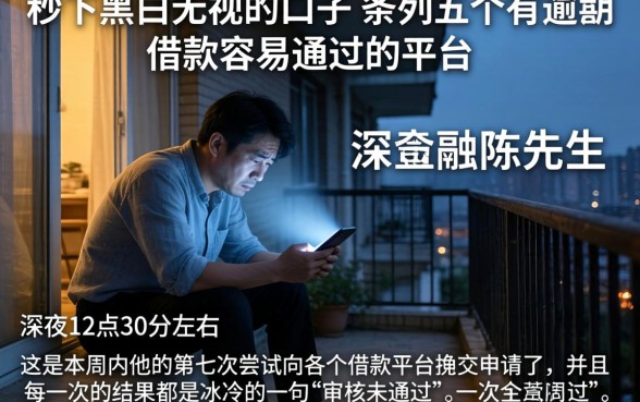 秒下黑白无视的口子，条列五个有逾期借款容易通过的平台