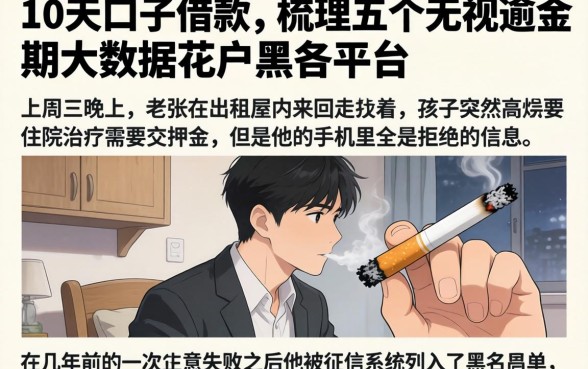 10天的口子借款，梳理五个无视逾期大数据花户黑户平台