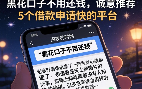 黑花口子不用还钱，诚意推荐5个借款申请快的平台