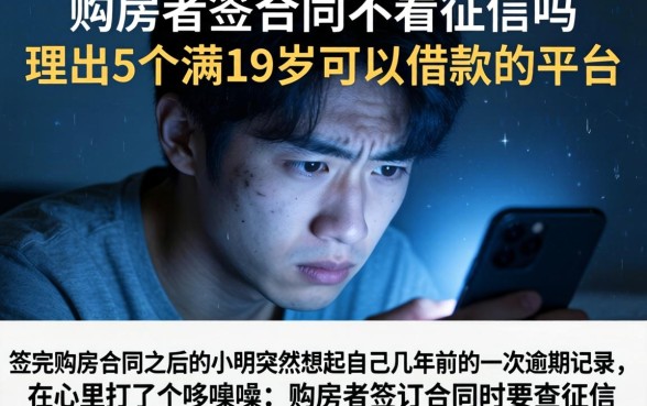 购房者签合同不看征信吗，理出5个满19岁可以借款的平台