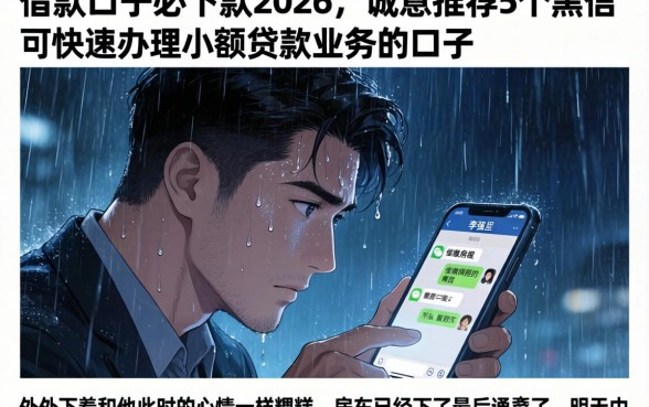 借款口子必下款2026，诚意推荐5个黑户可快速办理小额贷款业务的口子