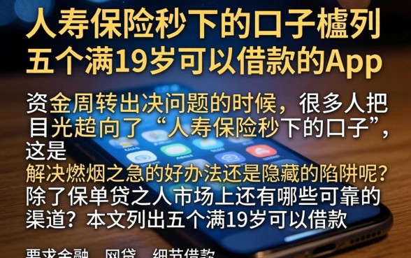人寿保险秒下的口子，胪列五个满19岁可以借款的app