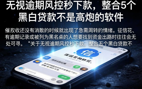 无视逾期风控秒下款，整合5个黑白贷款不是高炮的软件