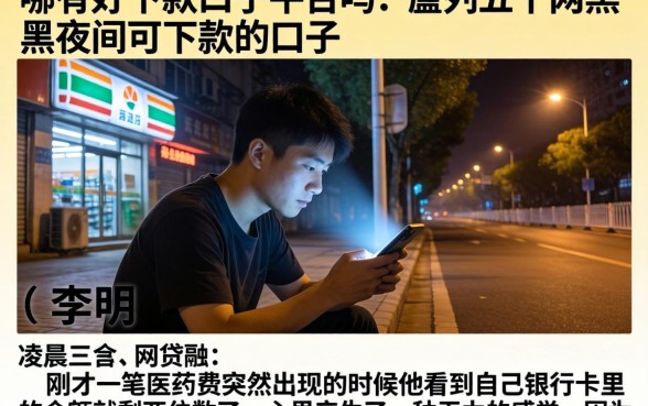 哪有好下款的口子平台吗，胪列五个网黑夜间可下款的口子