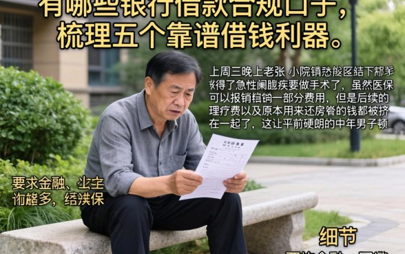 有哪些银行借款合规口子，梳理五个靠谱借钱利器