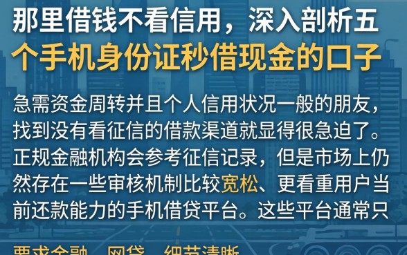 那里借钱不看信用，深入剖析五个手机身份证秒借现金的口子