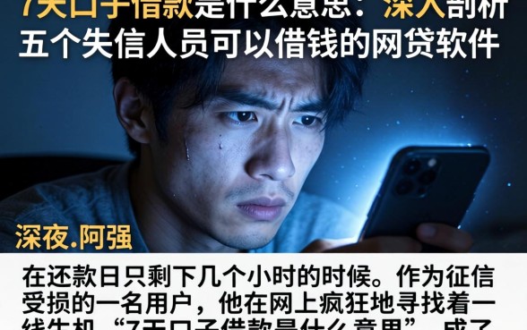 7天口子借款是什么意思，深入剖析五个失信人员可以借钱的网贷软件