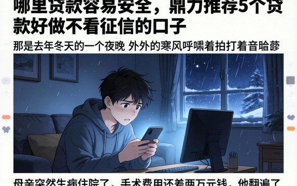 哪里贷款容易安全，鼎力推荐5个贷款好做不看征信的口子