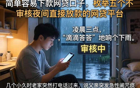 简单容易下款的网贷口子，枚举五个不审核夜间直接放款的网贷平台