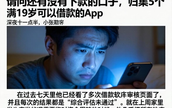 请问还有没有下款的口子，归集5个满19岁可以借款的app