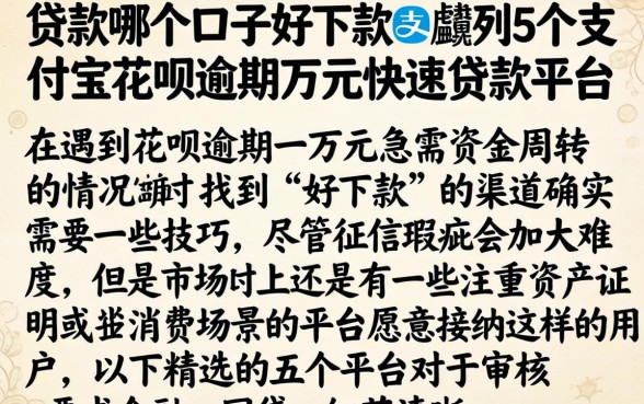 贷款哪个口子好下款，胪列5个支付宝花呗逾期万元快速贷款平台