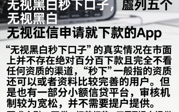 无视黑白秒下口子,胪列五个无视黑白无视征信申请就下款的app