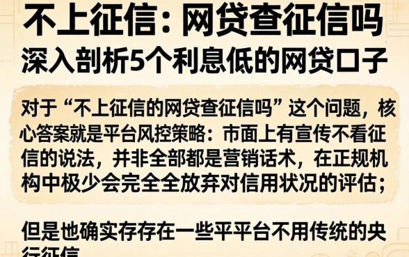 不上征信的网贷查征信吗,深入剖析5个利息低的网贷口子