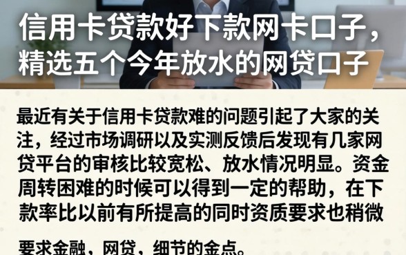 信用卡贷款好下款的口子，精选五个今年放水的网贷口子